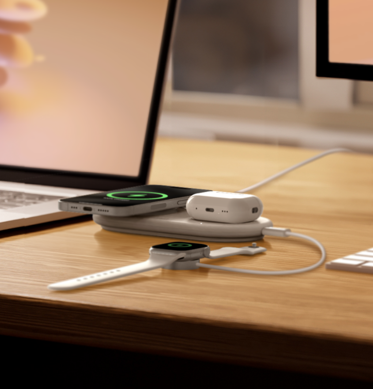 2-in-1 Wireless Charging Pad with Magnetic Qi2 15W  