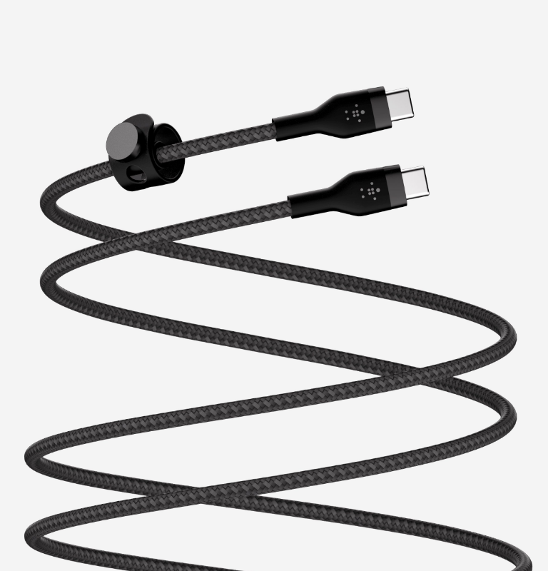 Belkin BoostCharge Pro Flex USB-C Lightning Connector 10' Cable + Strap -  White