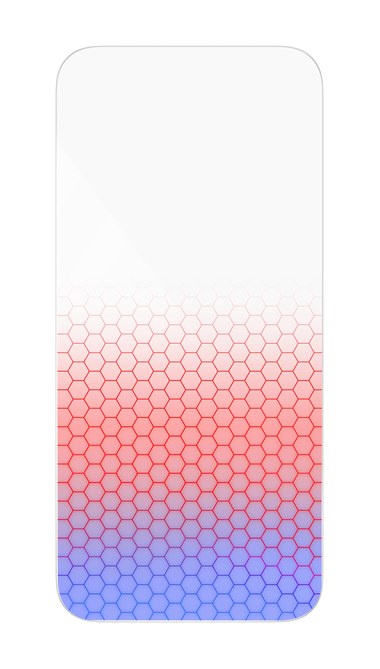 Titan SmartShield Pro Blue-to-Red Light screen protector for iPhone 18, glass with the red-to-blue gradient