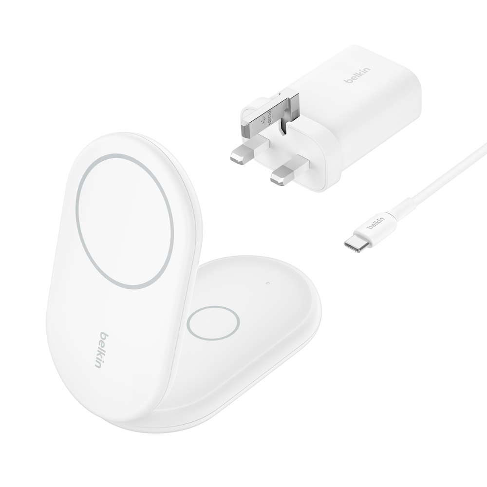 2-in-1 Magnetic Foldable Wireless Charger with Qi2 15W