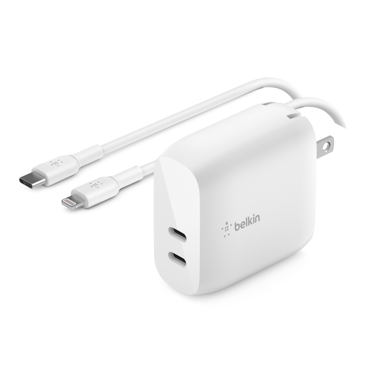 Dual USB-C PD Wall Charger 40W + USB-C to Lightning Cable