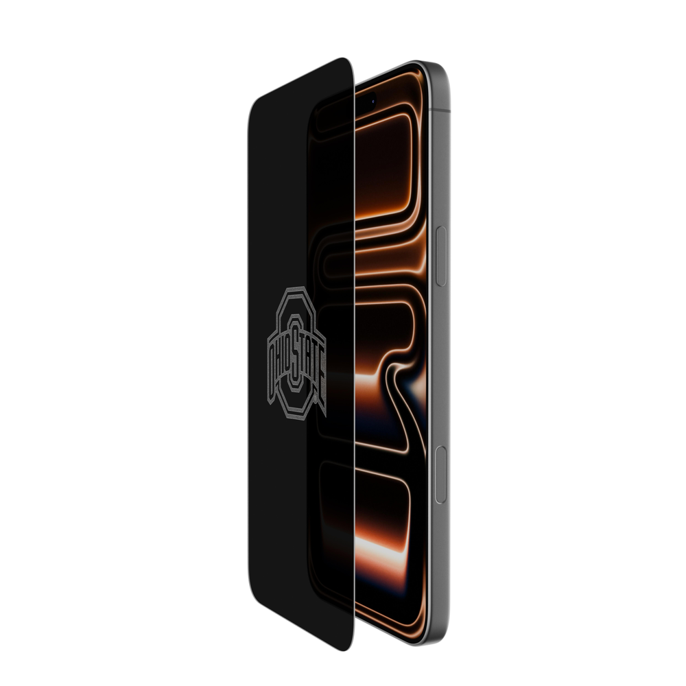 Collegiate Custom Glass Screen Protector in the Ohio State Buckeyes design