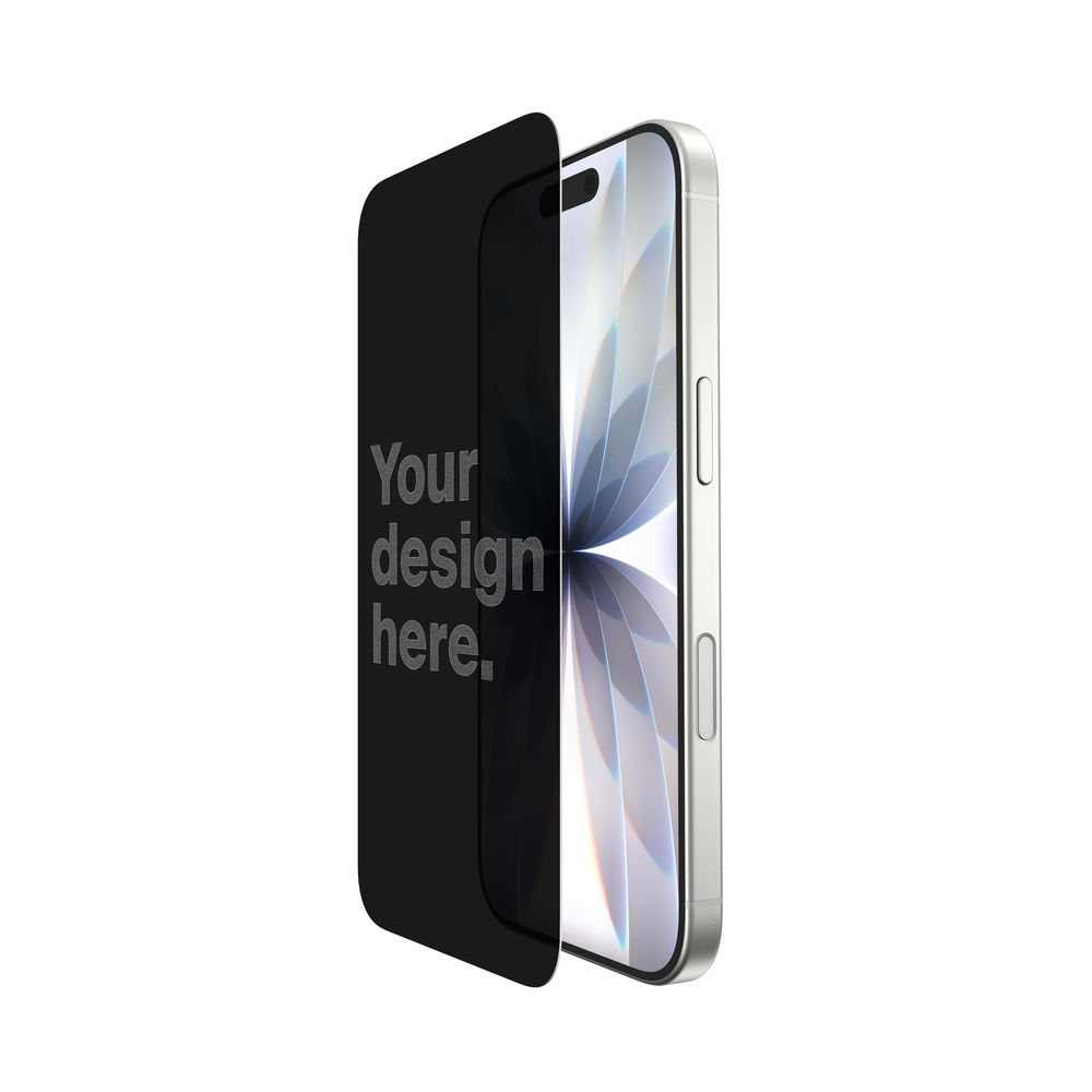 Personalized Glass Screen Protector shown on an iPhone 17 Pro
