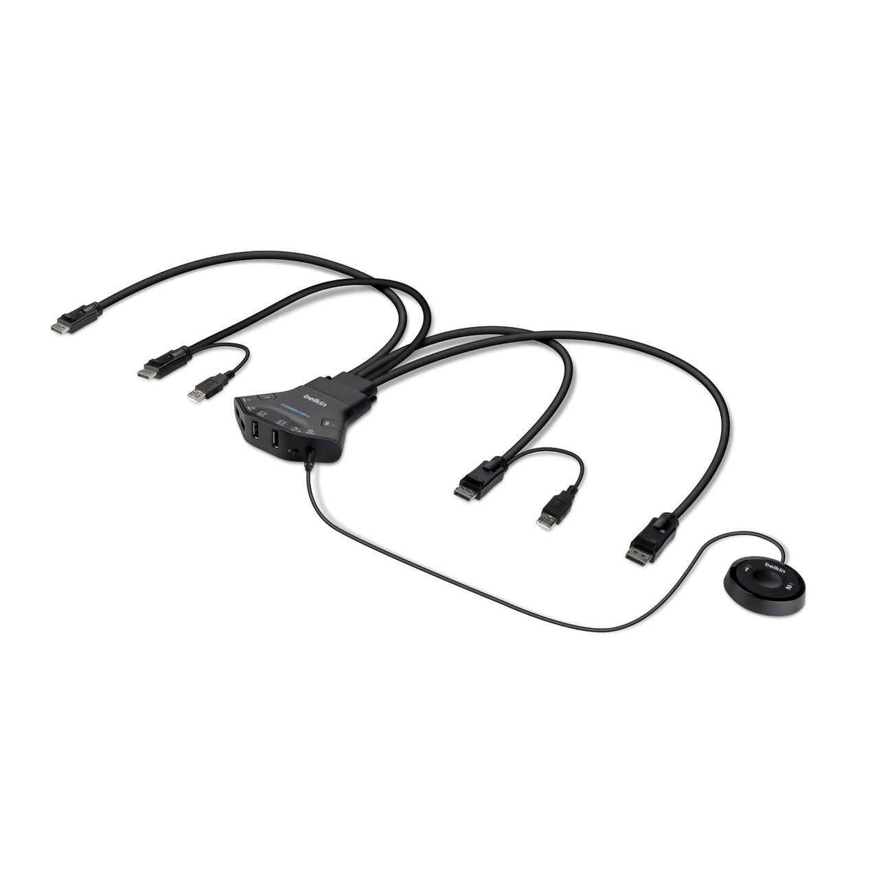Secure 2-port Flip DP-to-DP Dual Head KVM with Digital Audio, PP 3.0