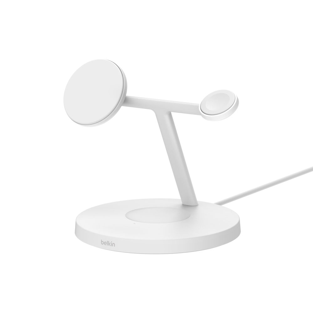 Belkin BoostCharge Pro 3-in-1 Wireless Charging Stand with Qi2 15W, White