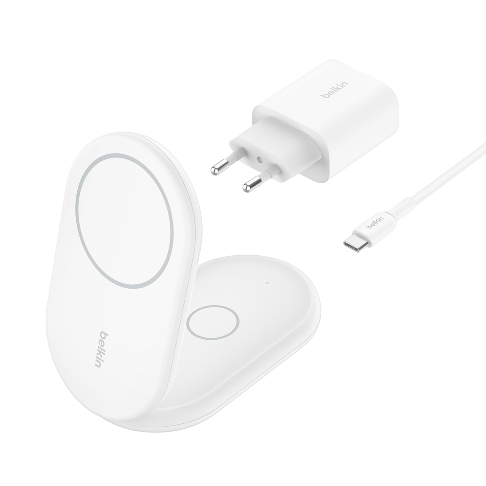 2-in-1 Magnetic Foldable Wireless Charger with Qi2 15W