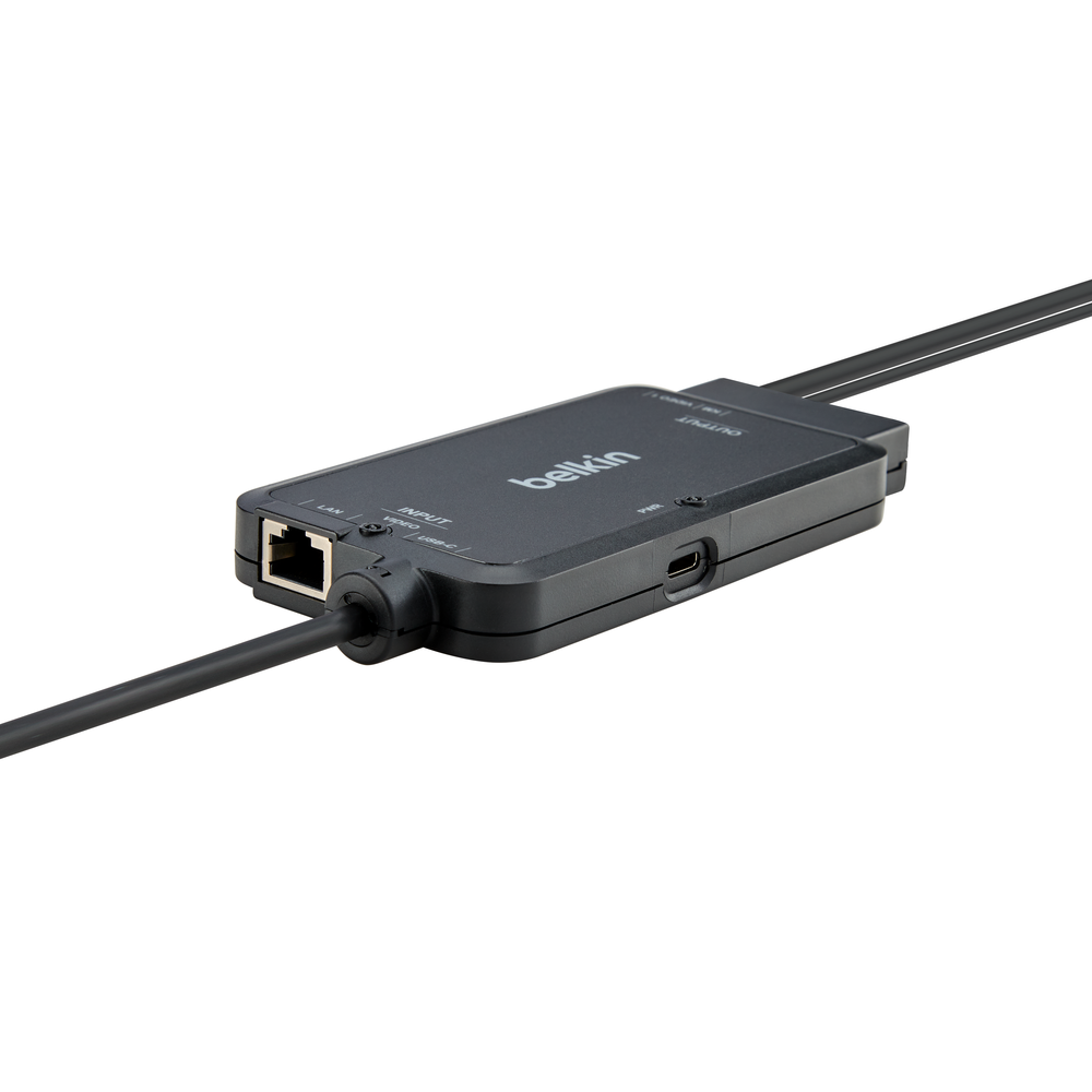Image of Belkin Cybersecurity and Secure KVM TAA KVM Dock USB-C to (1) DP/USB-B Cables w/ RJ45 and Power