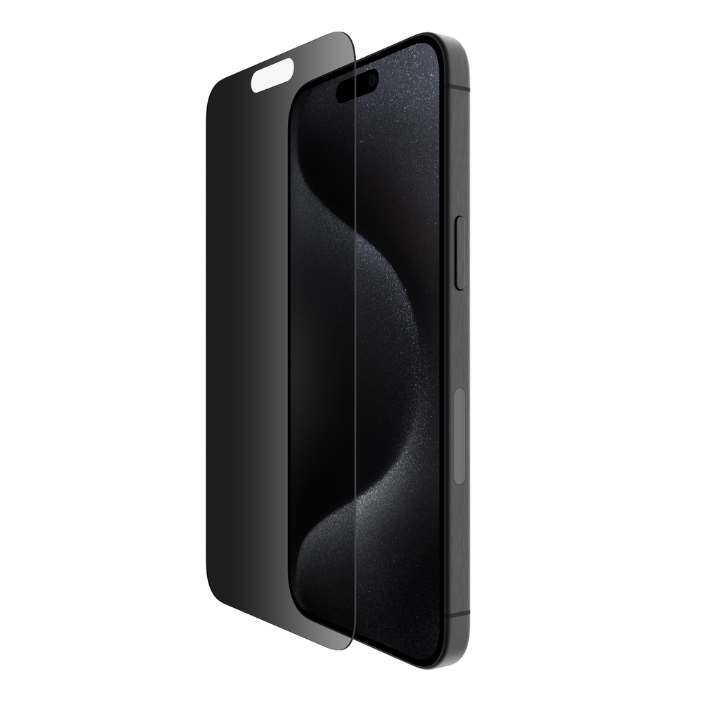 Image of Belkin ScreenForce TemperedGlass Privacy Treated Screen Protector for iPhone 15 Pro Max