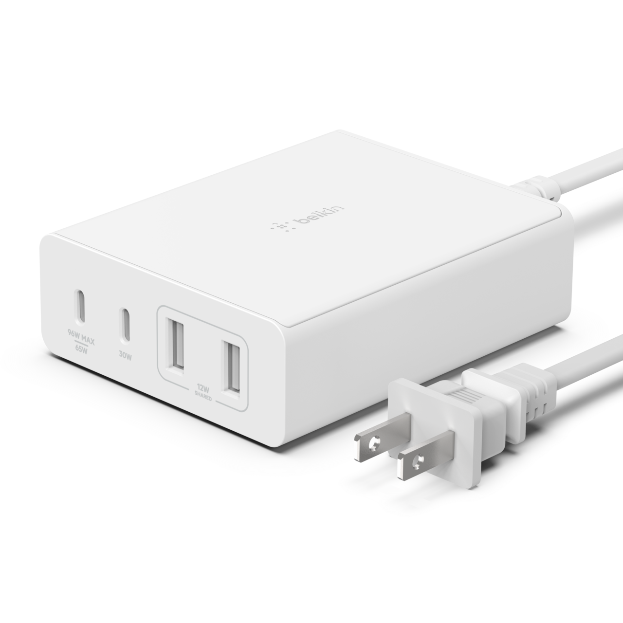 4-Port GaN Charger 108W, x2 USB-C PD, x2 USB-A