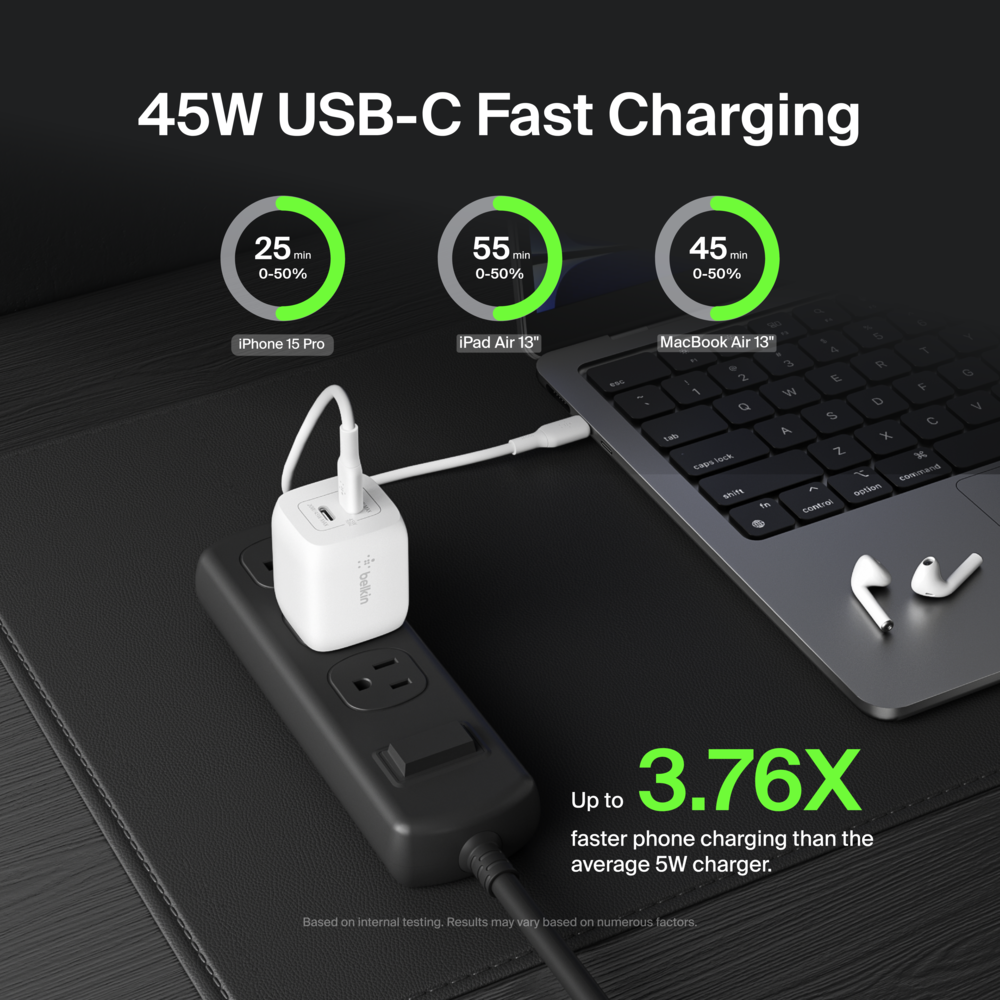 Dual USB-C GaN Wall Charger with PPS 45W | Belkin US