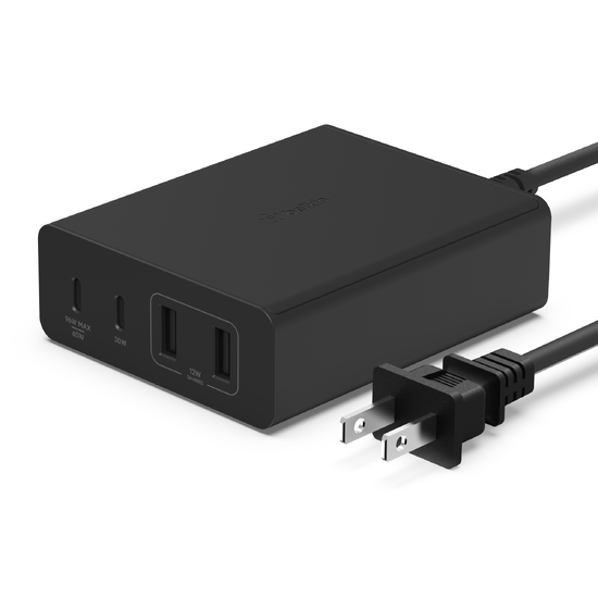 4-Port GaN Charger 108W, x2 USB-C PD, x2 USB-A