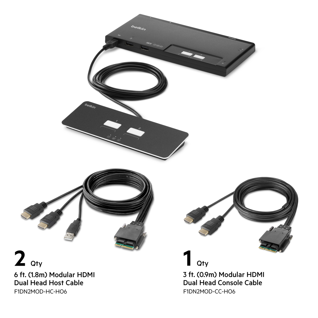 2-Port Dual Head HDMI Modular Secure KVM Switch