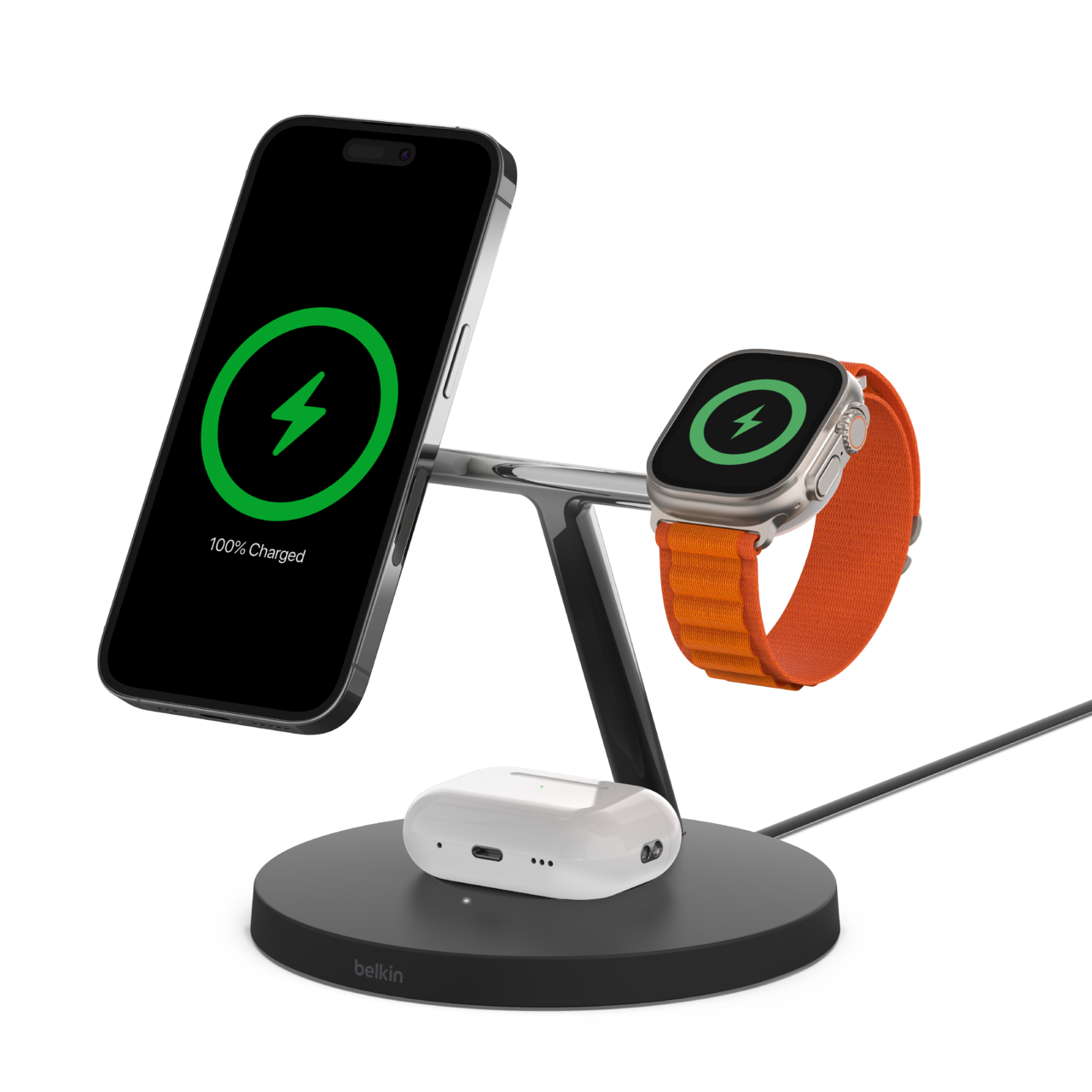 Belkin BOOST CHARGE 3-in-1 Wireless Charger for Apple WIZ001TTBK
