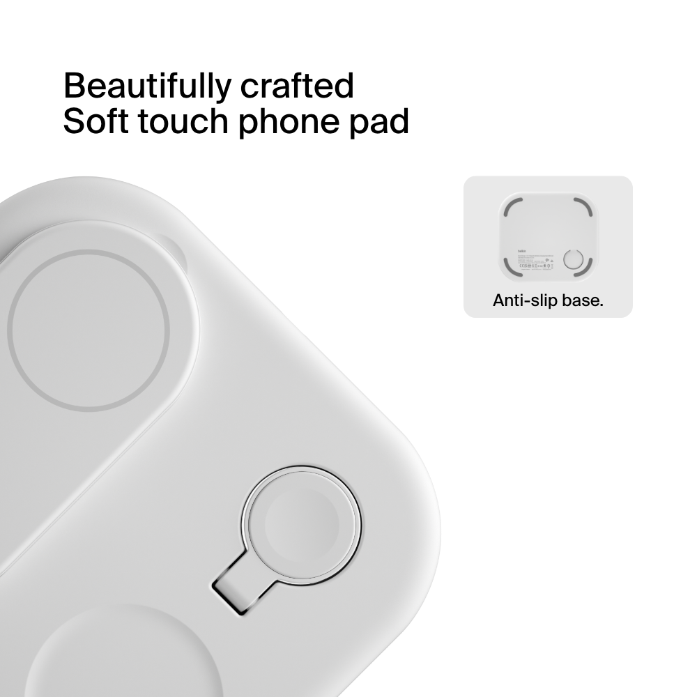 3-in-1 Magnetic Foldable Wireless Charger with Qi2, MagSafe-compatible |  Belkin US