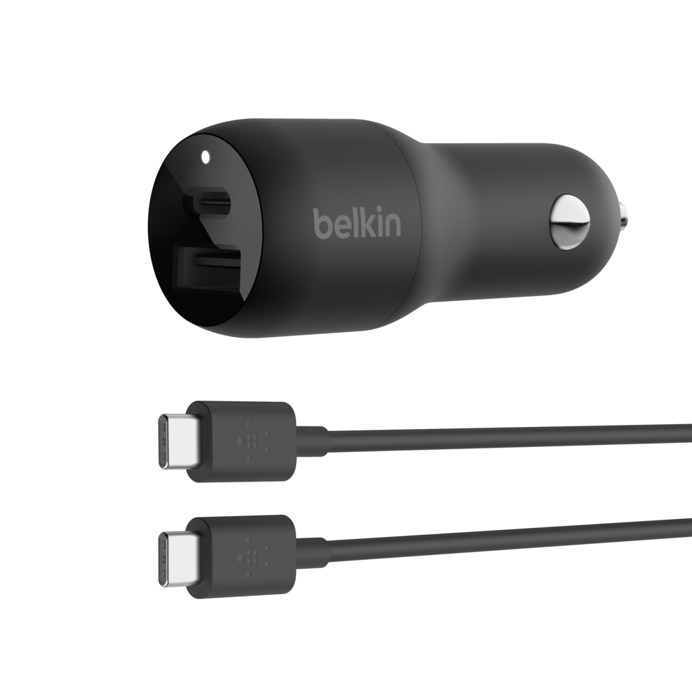 Dual Car Charger with PPS + USB-C to USB-C Cable