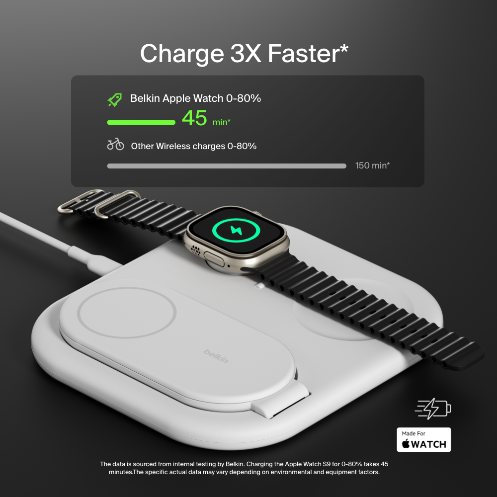3-in-1 Magnetic Foldable Wireless Charger with Qi2, MagSafe-compatible |  Belkin US