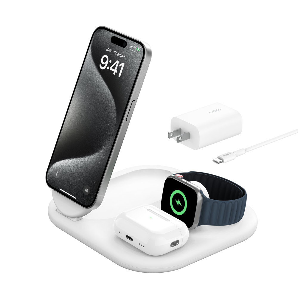 3-in-1 Magnetic Foldable Wireless Charger with Qi2 15W