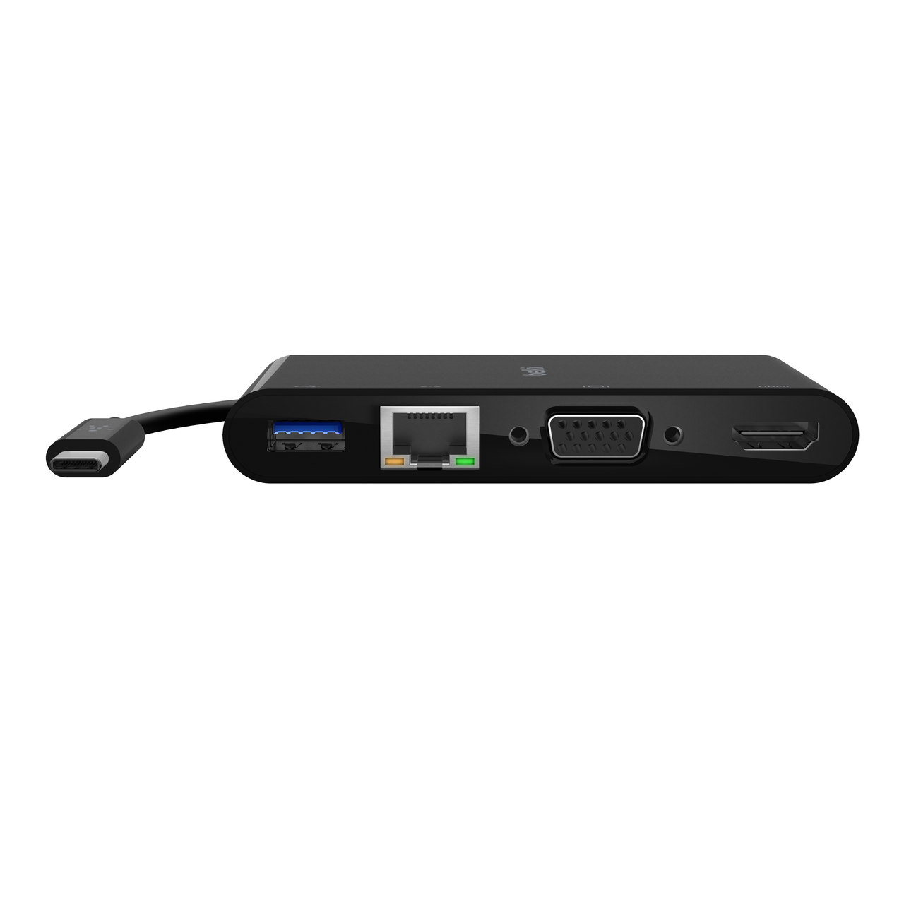 Ethernet Belkin USB-C to USB VGA and HDMI 4K Hub Adapter Compact Belkin Black 
