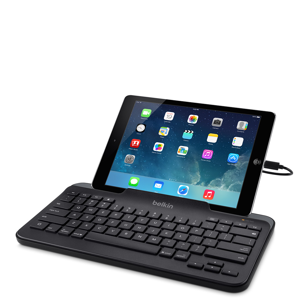 Wired Tablet Keyboard w/ Stand for iPad (Lightning Connector)