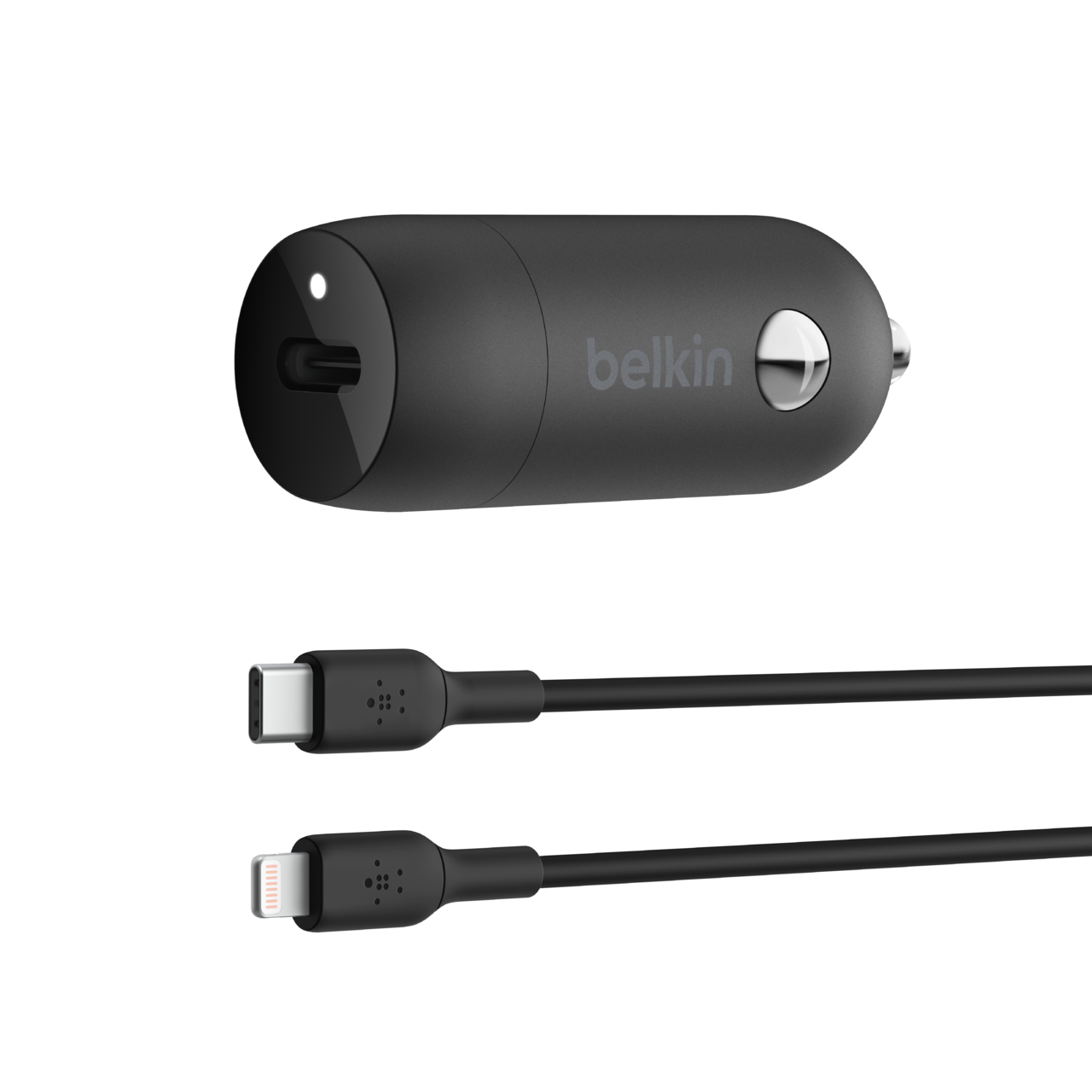 Chargeur de voiture BoostCharge avec câble USB-C vers Lightning 30