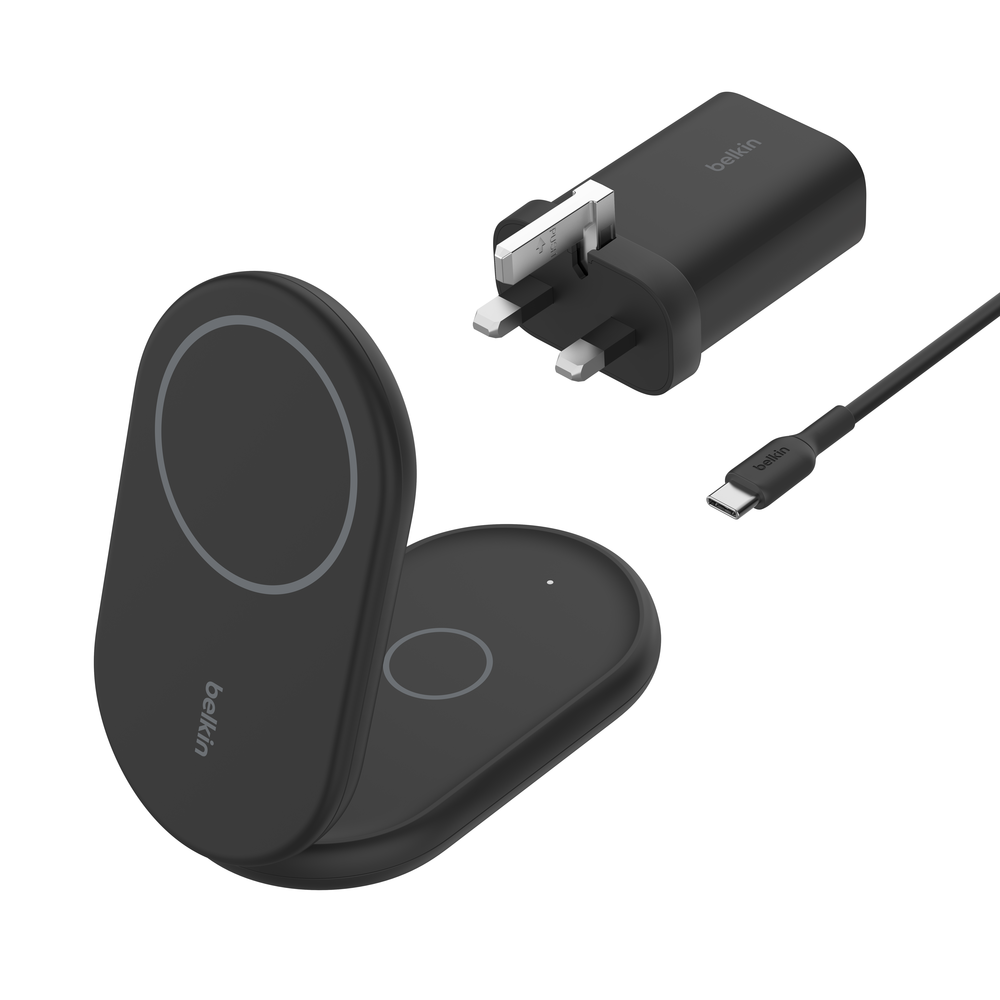 2-in-1 Magnetic Foldable Wireless Charger with Qi2 15W