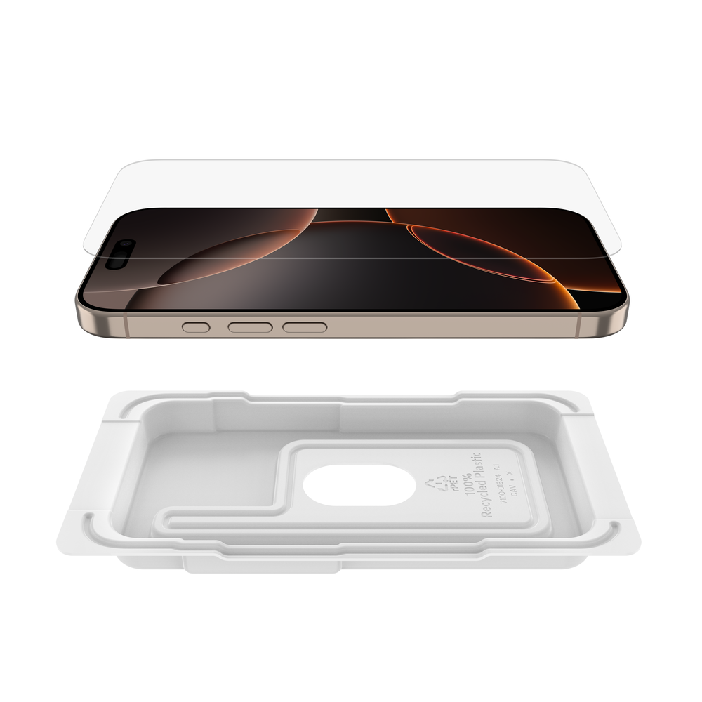 InvisiGlass antimikrobieller Displayschutz für das iPhone 16 Pro Belkin DE